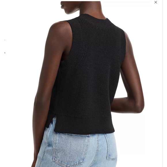 Aqua black cotton sleeve sweater - Picture 3 of 10